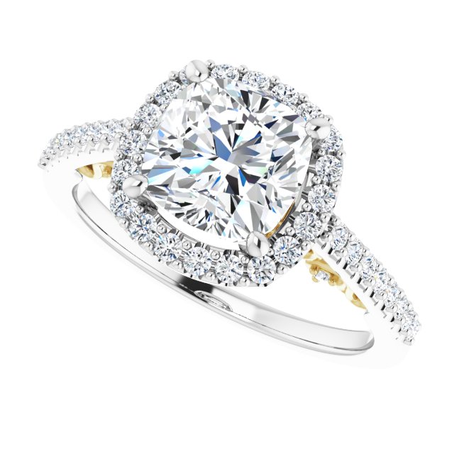 2.46 Carat Cushion Cut Moissanite Vintage Ring