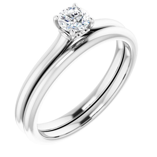 1/4ct Round Brilliant Moissanite Solitaire Ring