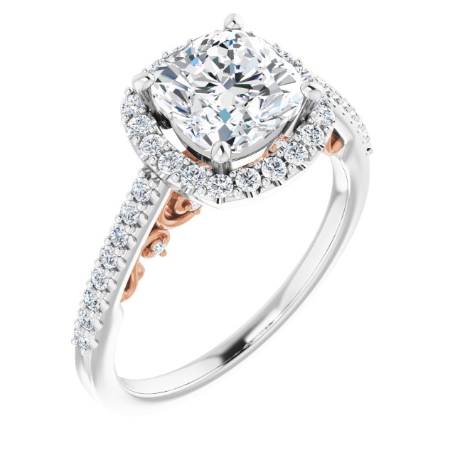 2.46 Carat Cushion Cut Moissanite Vintage Ring