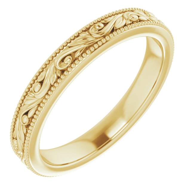 Vintage Milgrain and Filigree Wedding Band