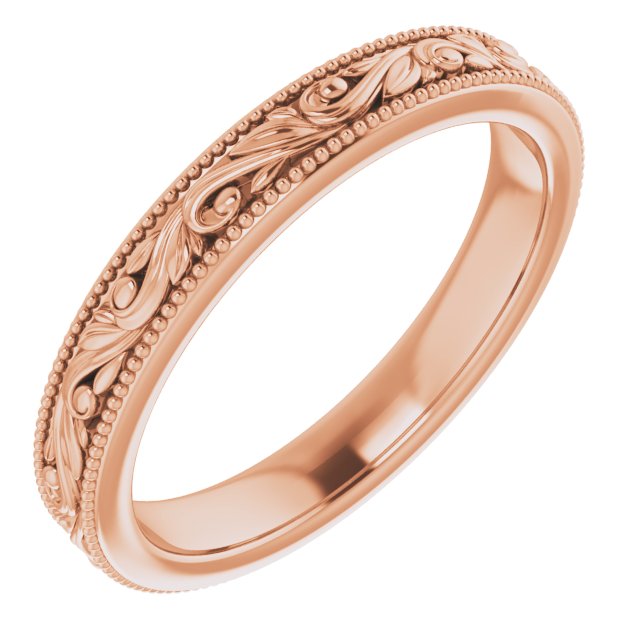 Vintage Milgrain and Filigree Wedding Band