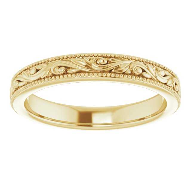 Vintage Milgrain and Filigree Wedding Band