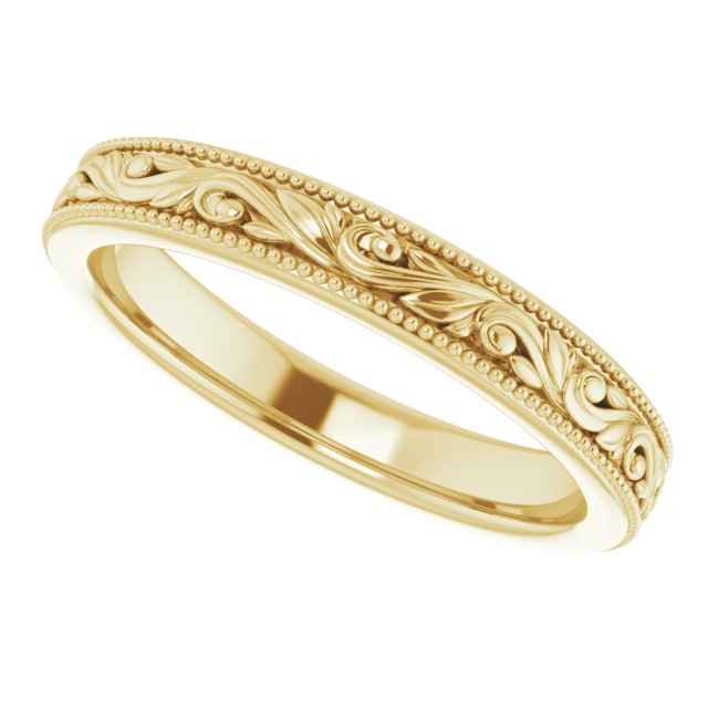 Vintage Milgrain and Filigree Wedding Band