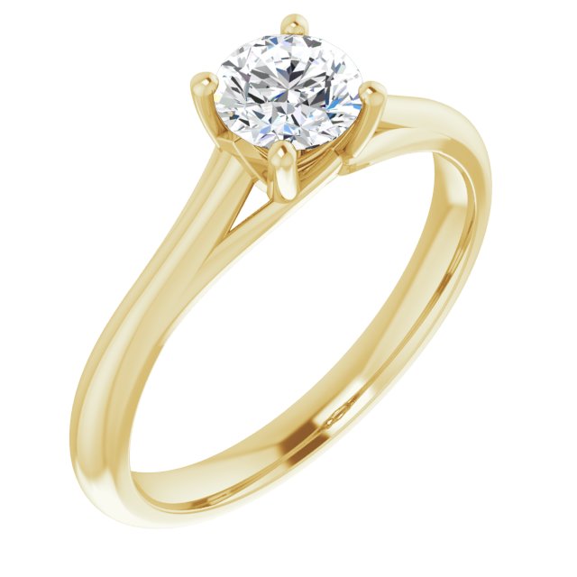 Half Carat Round Brilliant Moissanite Solitaire Ring