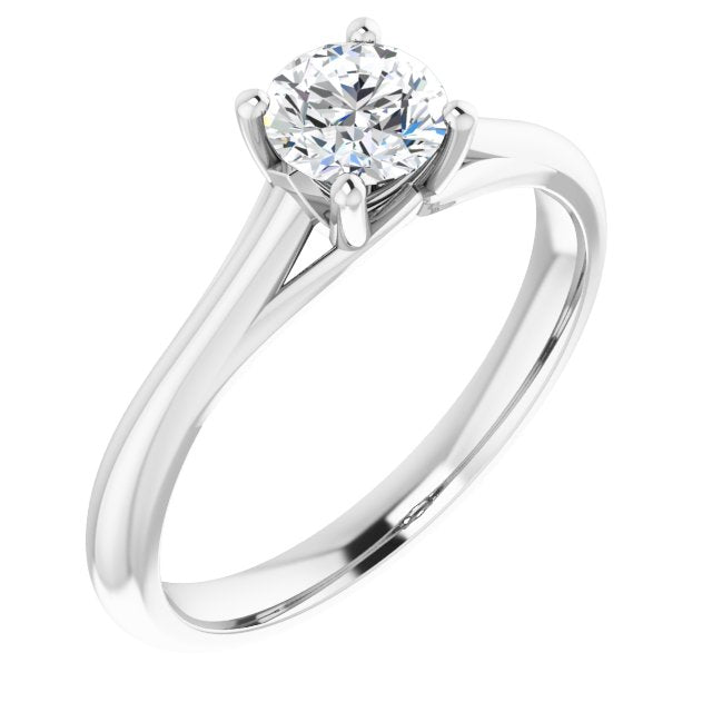 Half Carat Round Brilliant Moissanite Solitaire Ring