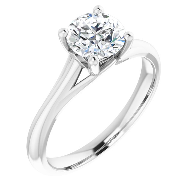 One Carat Carat Round Brilliant Moissanite Solitaire Ring