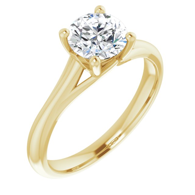 One Carat Carat Round Brilliant Moissanite Solitaire Ring