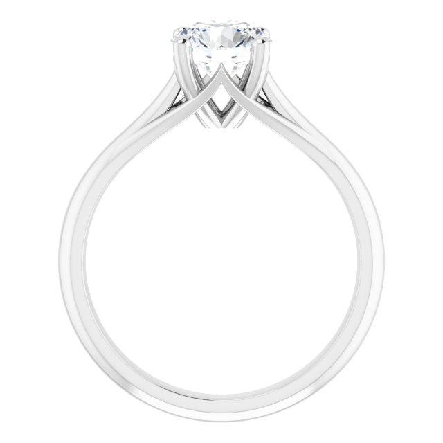 One Carat Carat Round Brilliant Moissanite Solitaire Ring