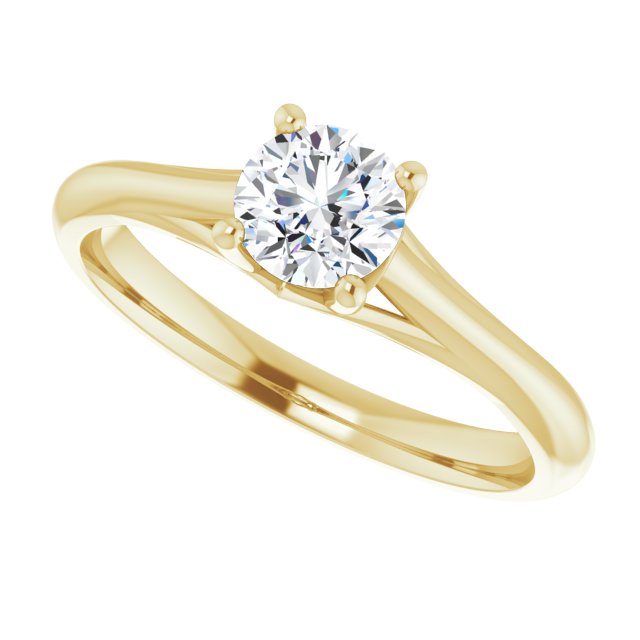 Half Carat Round Brilliant Moissanite Solitaire Ring