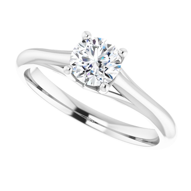 Half Carat Round Brilliant Moissanite Solitaire Ring