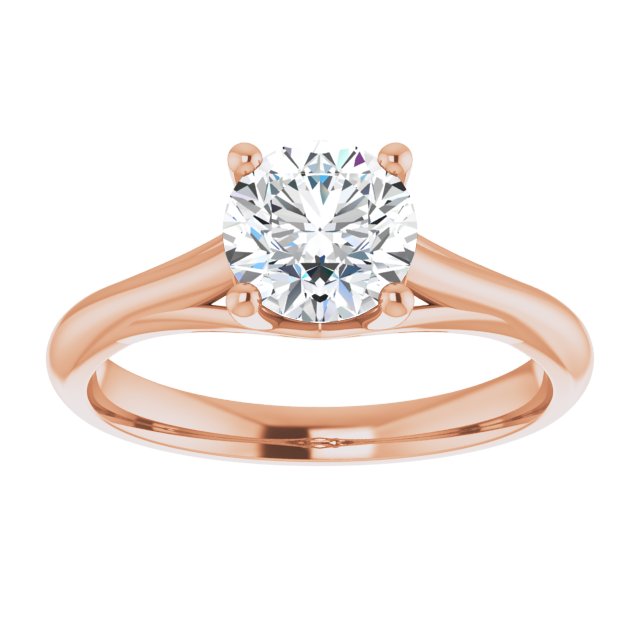 One Carat Carat Round Brilliant Moissanite Solitaire Ring