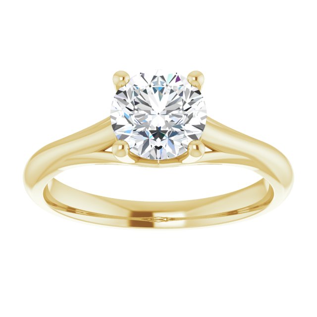 One Carat Carat Round Brilliant Moissanite Solitaire Ring