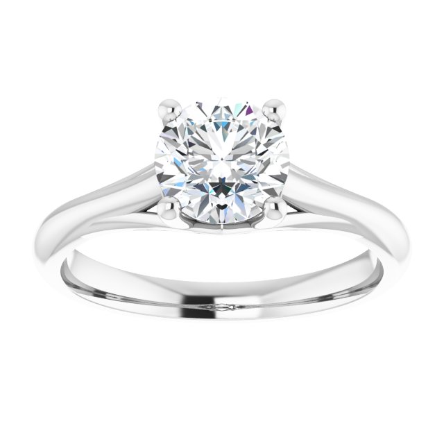 One Carat Carat Round Brilliant Moissanite Solitaire Ring