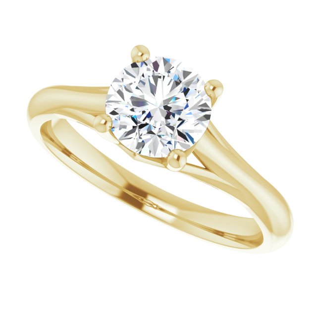 One Carat Carat Round Brilliant Moissanite Solitaire Ring