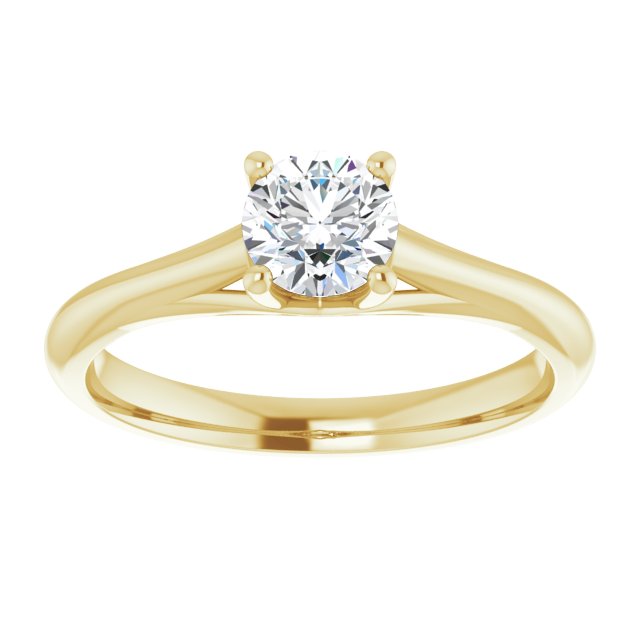 Half Carat Round Brilliant Moissanite Solitaire Ring