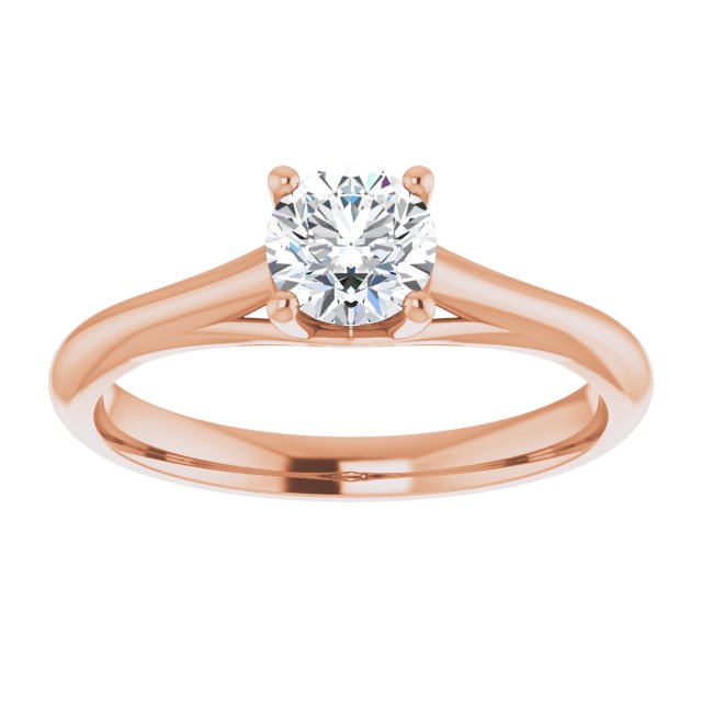 Half Carat Round Brilliant Moissanite Solitaire Ring