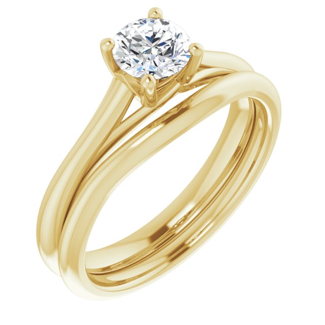 Half Carat Round Brilliant Moissanite Solitaire Ring