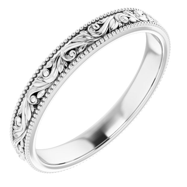 Vintage Milgrain and Filigree Wedding Band