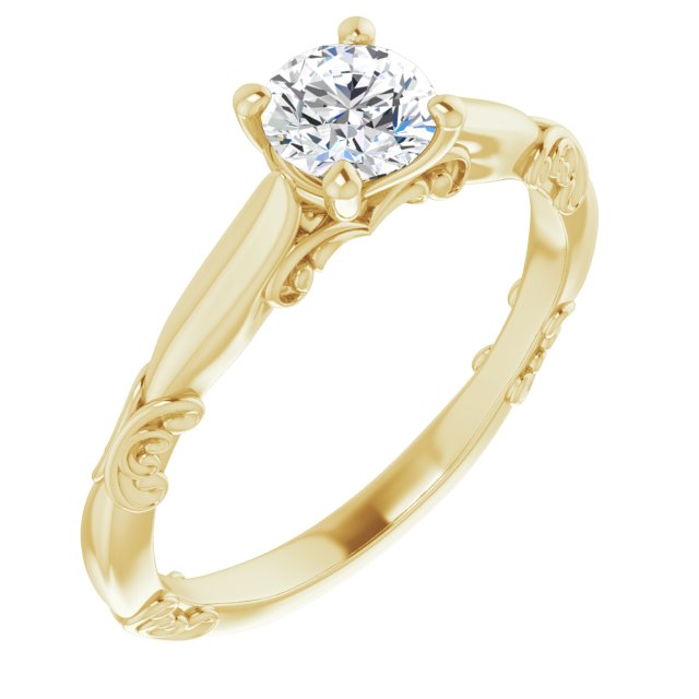 14k Half Carat Moissanite Vintage Ring