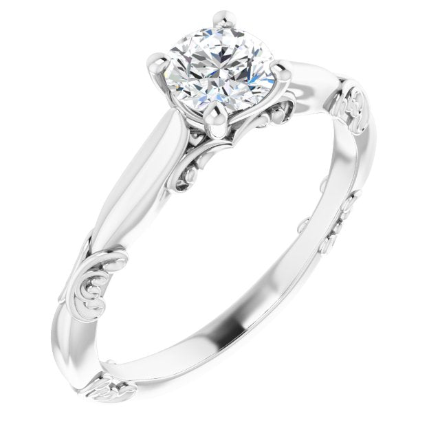 14k Half Carat Moissanite Vintage Ring