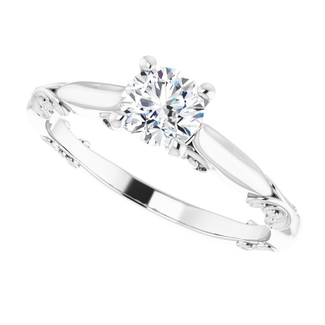 14k Half Carat Moissanite Vintage Ring