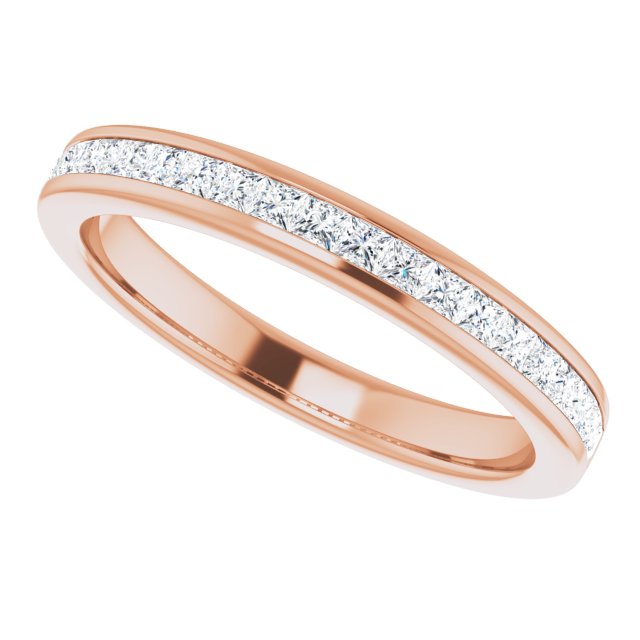 1/2 Carat Princess Cut LG Diamond Channel Set Ring