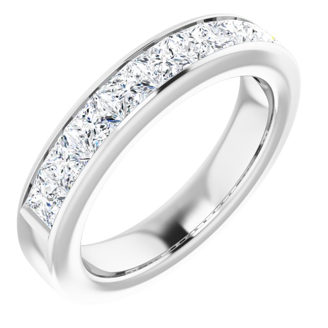 One and a 1/2 Carat Princess Cut Moissanite Ring