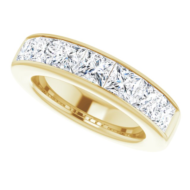 Two and a 1/3 Carat Princess Cut Moissanite Ring