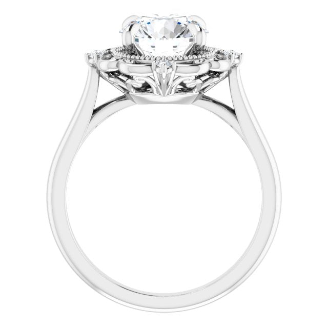 2.00ct Round Brilliant Moissanite & LG Diamond Halo Ring