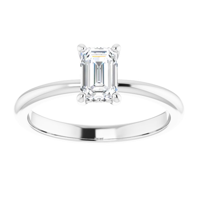 0.60ct Emerald Moissanite Solitaire Ring