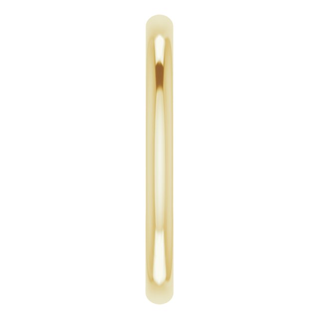 2mm 1/4 Round Contoured Gold Wedding Band