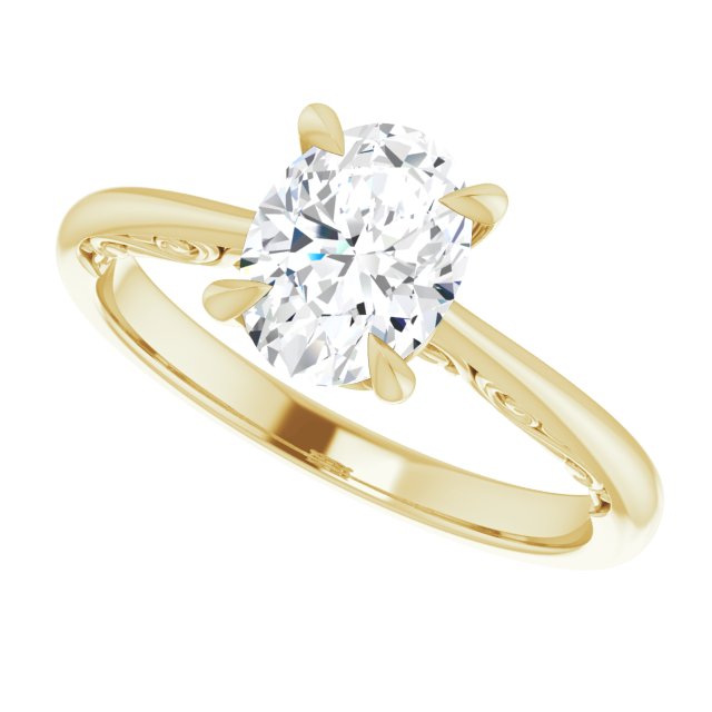 1.25ct Oval Moissanite Vintage Solitaire Ring