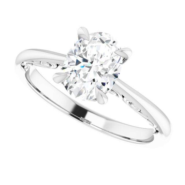 1.25ct Oval Moissanite Vintage Solitaire Ring