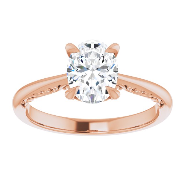 1.25ct Oval Moissanite Vintage Solitaire Ring