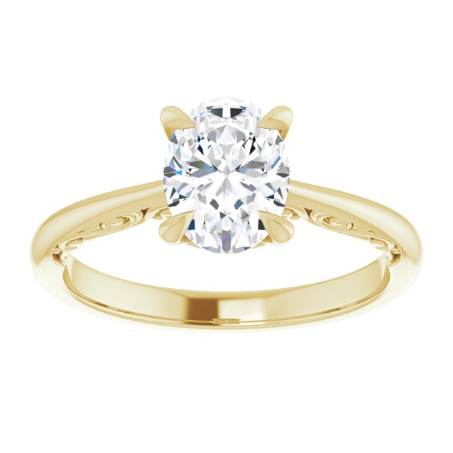 1.25ct Oval Moissanite Vintage Solitaire Ring