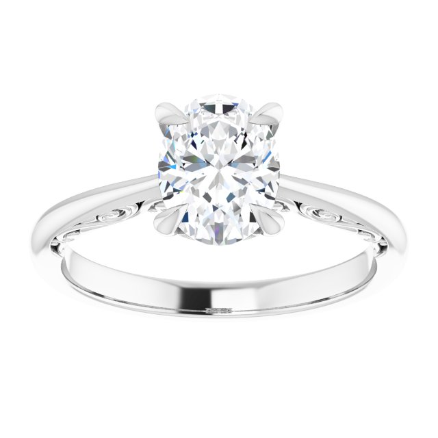 1.25ct Oval Moissanite Vintage Solitaire Ring