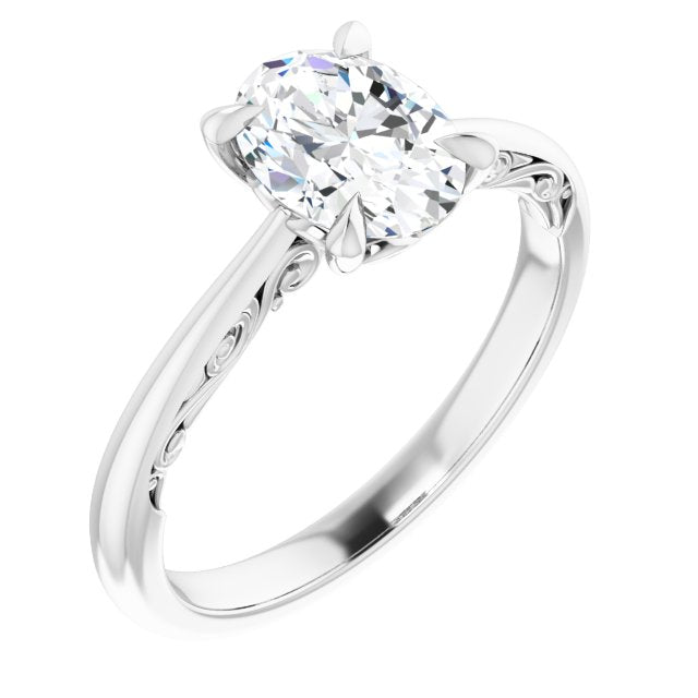 1.25ct Oval Moissanite Vintage Solitaire Ring