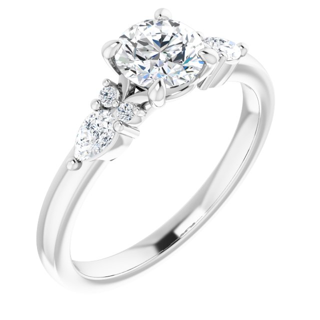 Nature-Inspired Moissanite & LG Diamond Ring