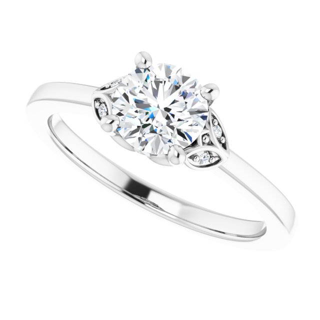 3/4ct Round Brilliant Moissanite Ring