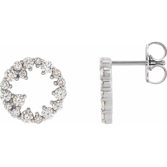 14K Half Carat LG Diamond Circle Earrings