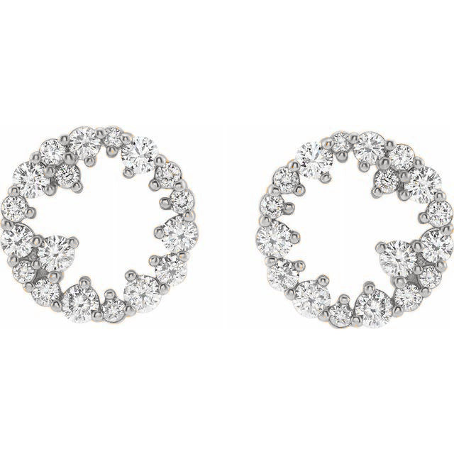 14K Half Carat LG Diamond Circle Earrings