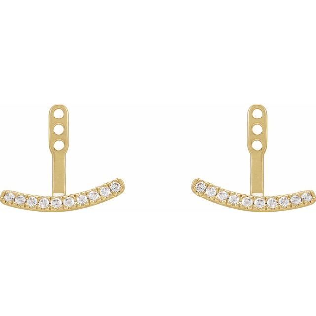 14k 0.20ct LG Diamond Curved Bar Earring Jackets