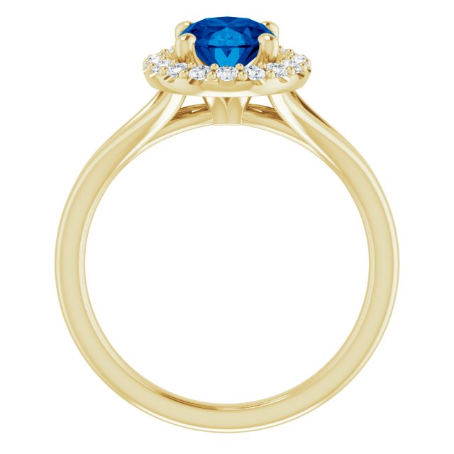 1.25ct Oval Sapphire Ring with LG Diamond Halo