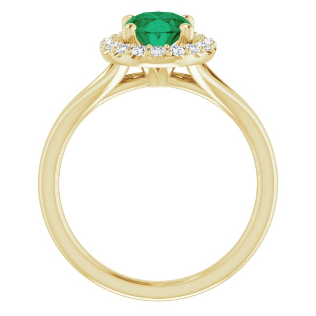 t Oval Emerald Ring with LG Diamond Halo