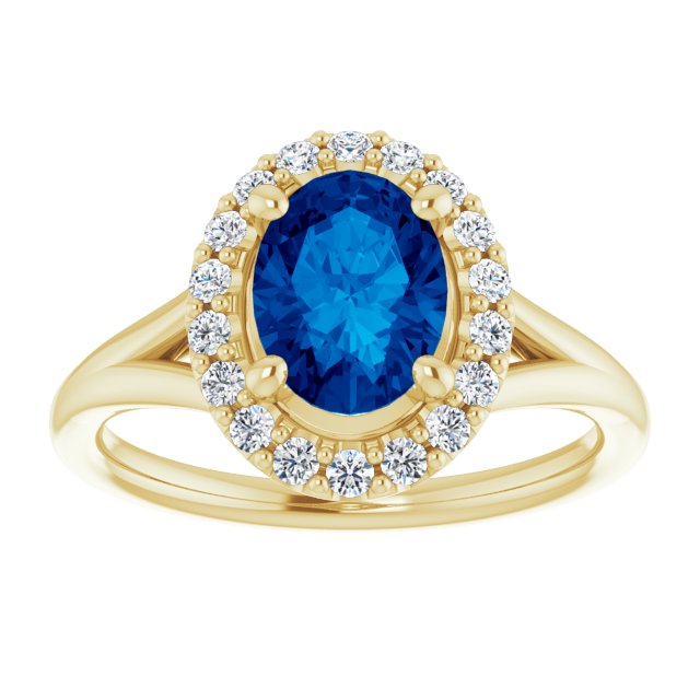 1.25ct Oval Sapphire Ring with LG Diamond Halo