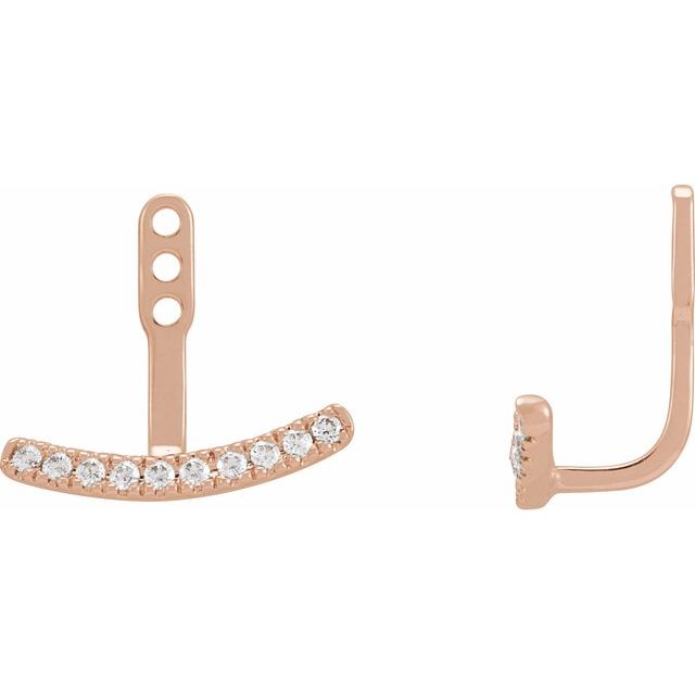 14k 0.20ct LG Diamond Curved Bar Earring Jackets