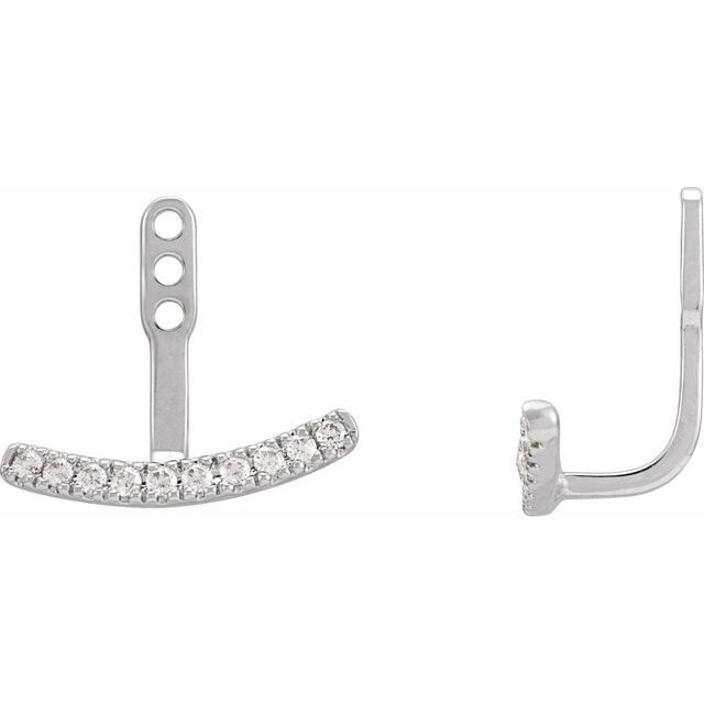 14k 0.20ct LG Diamond Curved Bar Earring Jackets