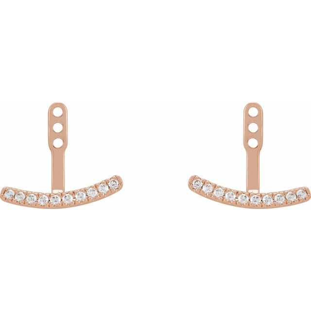 14k 0.20ct LG Diamond Curved Bar Earring Jackets