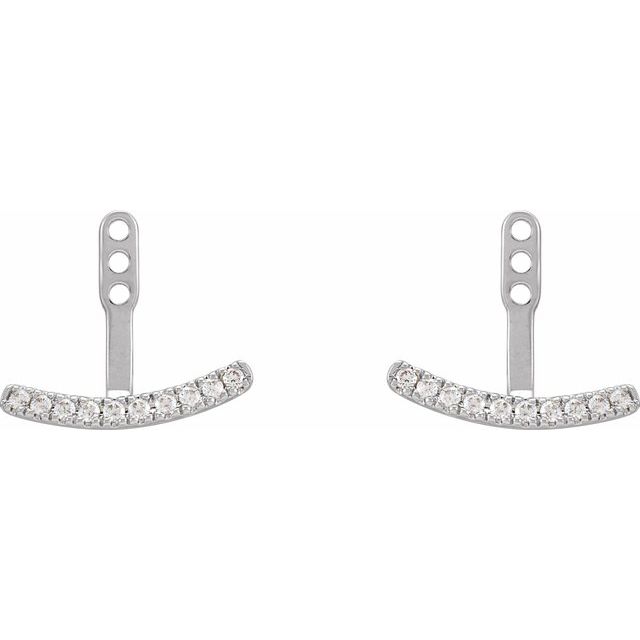 14k 0.20ct LG Diamond Curved Bar Earring Jackets