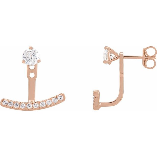 14k 0.20ct LG Diamond Curved Bar Earring Jackets